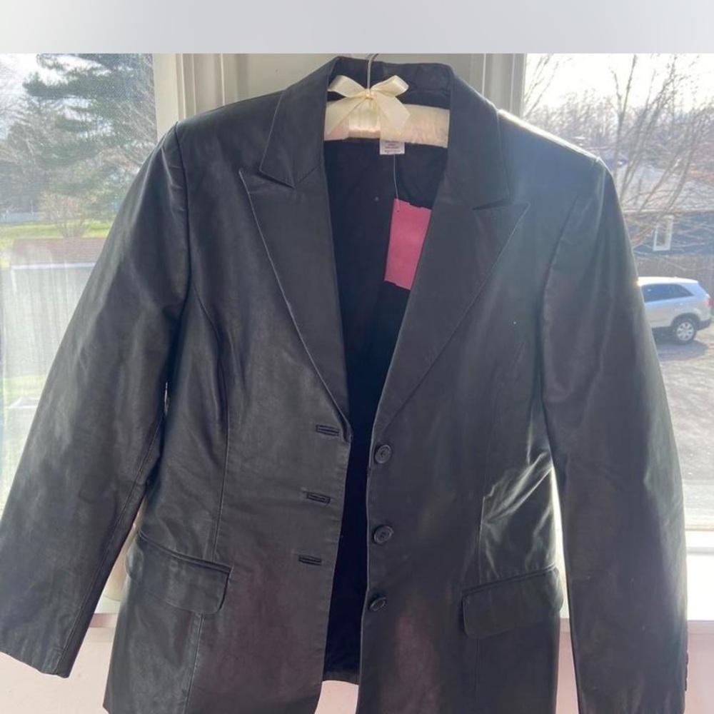 Black leather jacket